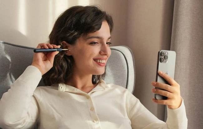 Otoskop z kamerą Bebird Note5 Pro do czyszczenia uszu, 10 MP, niebieski