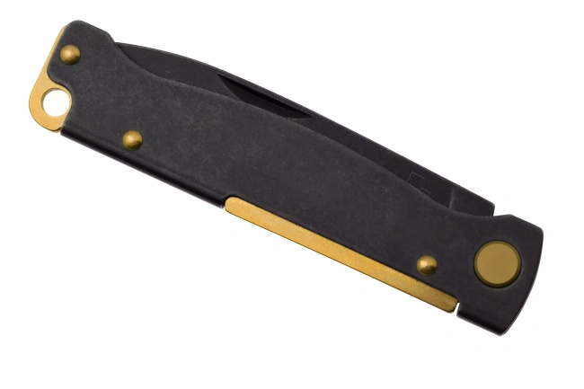 Nóż składany Boker Plus Atlas Blackwashed Brass 01BO859, mosiężna rękojeść, 7,3 cm