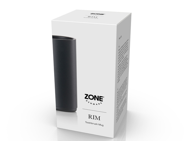 Kubek na szczoteczki Zone Denmark Rim Black, aluminium malowane proszkowo