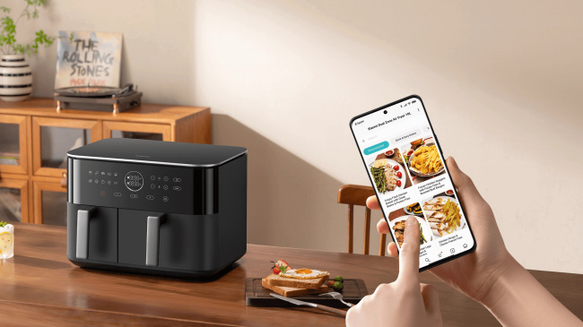 Xiaomi Dual Zone Air Fryer 10L Czarna Frytkownica 2700W 3.5L+6.5L Podwójna Strefa Smażenia