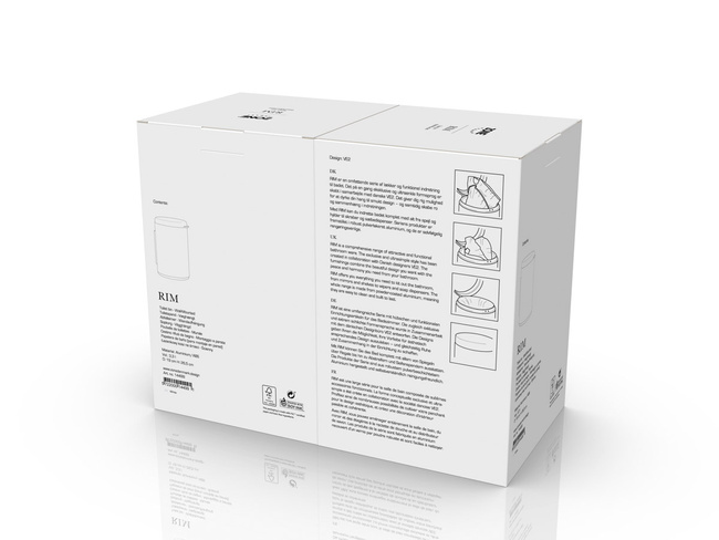 Kosz łazienkowy ścienny Zone Denmark Rim 3,3 l, biały