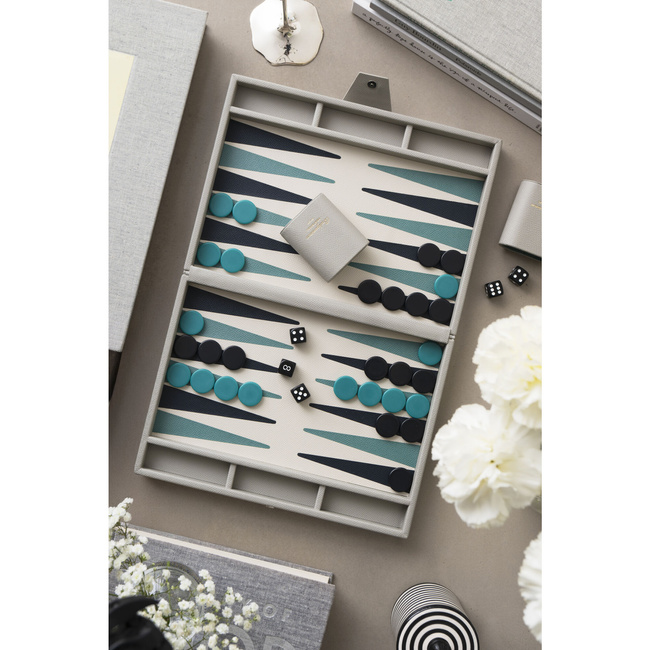 Gra planszowa Backgammon Reverra, szaro-zielona - Printworks