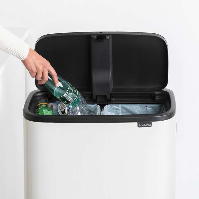 Kosz dotykowy na śmieci Brabantia Bo Touch Bin 2 x 30 l, biały, 130601