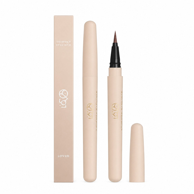 Eyeliner w płynie Lovro Shimmer Eyeliner 01 Chocolate, czekoladowy z drobinkami