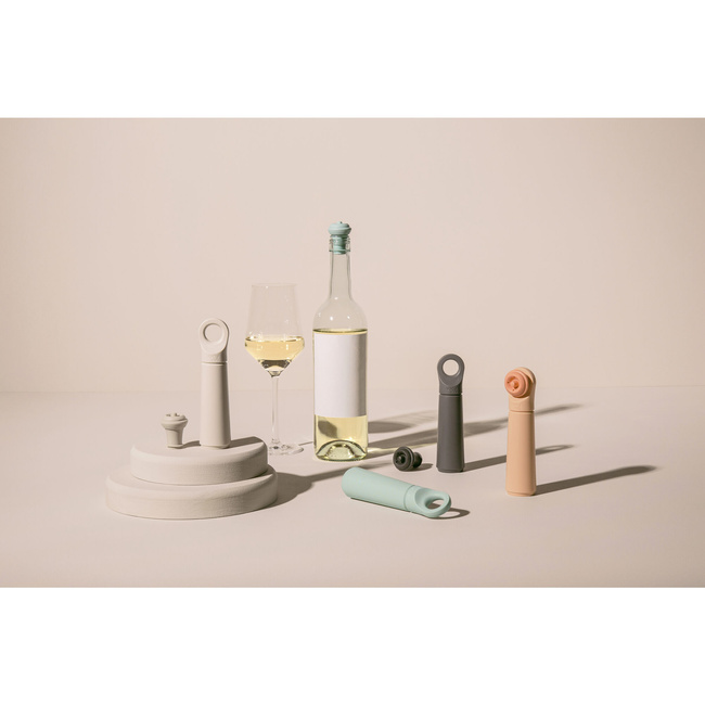 Pompka próżniowa do wina Vacu Vin Wine Saver Loop Jade z 1 korkiem