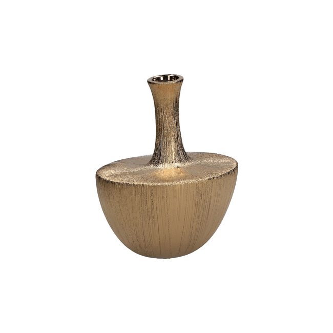 Wazon ceramiczny Rituali Domestici Seistortotu, złoty, 19 x 19 x 23,5 cm