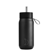 Termiczny kubek 2w1 ze słomką | 750ml | Czarny series 2 - Chillys bottles