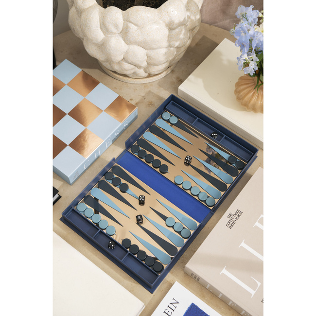 Backgammon Printworks Art of Backgammon Mirror, granatowo-miedziany