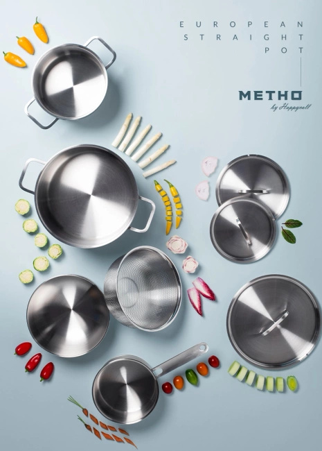 Happycall Metho Stainless Steel - Zestaw 8 elementowy garnków  ze stali nierdzewnej