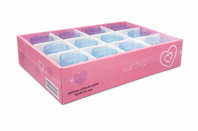Szklanka 350ml Heart AG - Vialli Design - niebieska