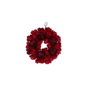 Wieńce świąteczne Rituali Domestici Rosesurose, czerwone ze złotem, kwiatowe, 2 szt., 30 cm