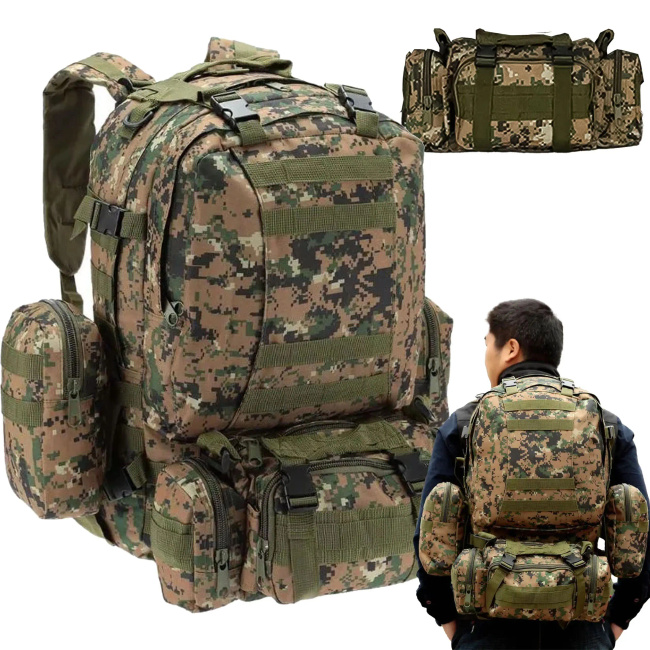 EXTRALINK Military Plecak Taktyczny 4w1 Szkolny Podróżny 50L Wojskowy Turystyczny Survival MIL-668
