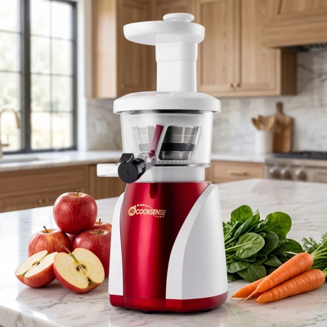 Wyciskarki wolnoobrotowe z funkcją mielenia Cooksense HD HD-8801 biało-czerwone