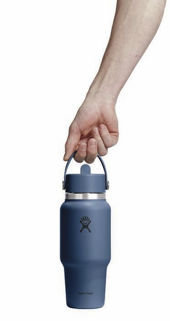 Butelka termiczna Hydro Flask 24 oz Wide Mouth Travel ze słomką Flex Straw, Harbor Blue