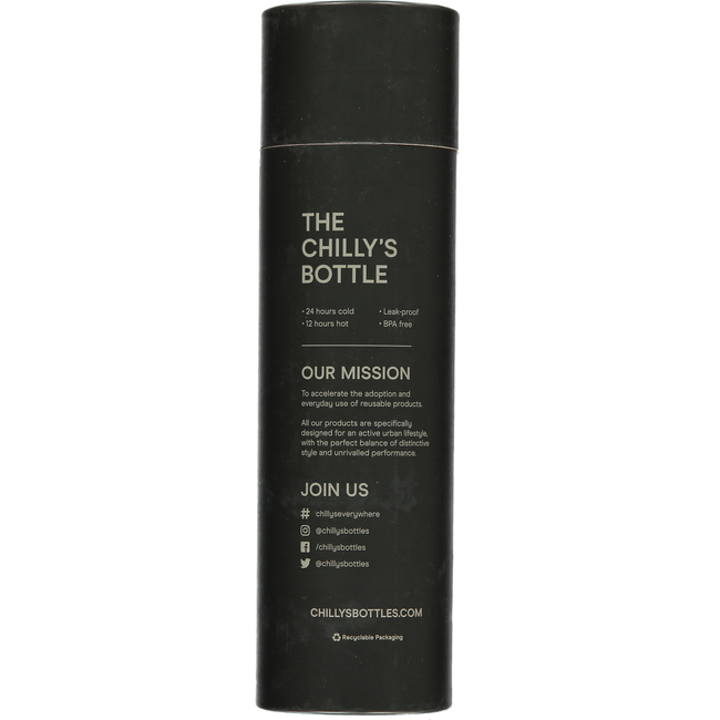 butelki termiczne 500 ml seria monochrome all black - Chilly's Bottles