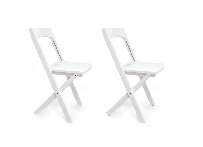 Arredamenti Diana Zestaw 2 Składanych Krzeseł - 45 x 40 cm, Biały