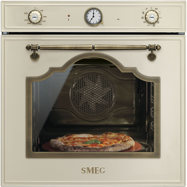 Smeg - Piekarnik, 60 cm, Cortina, Kremowy Cortina SFP750PopZ Kremowy (Pokrętła z Mosiądzu)