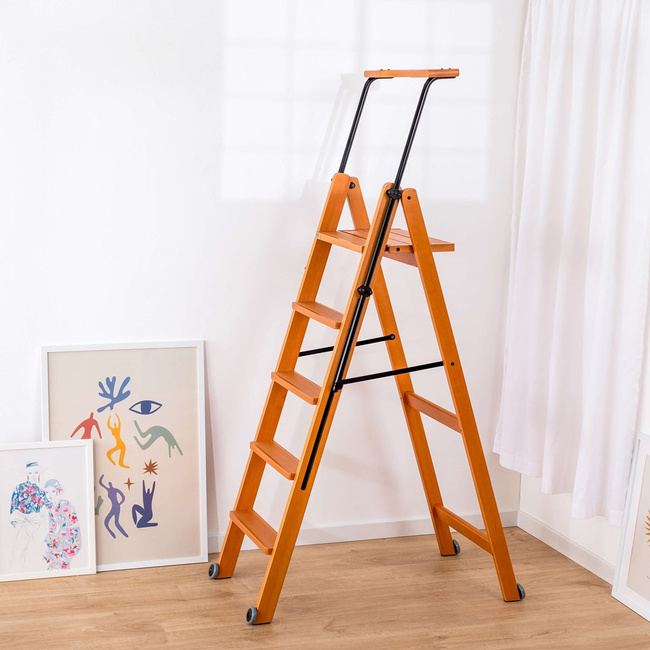 Arredamenti Tuscania 5 Drewniana drabina - 182 x 50 cm, Brązowy