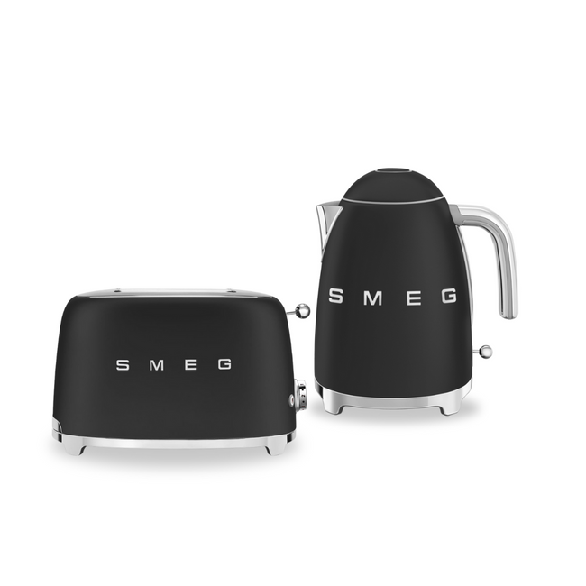 Zestaw Smeg - Czajnik + Toster na 2 kromki czarny (mat)
