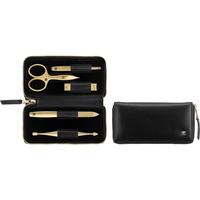 Twinox Gold Edition Zestaw do Manicure – Czarne Skórzane Etui, 5 Elementów - Zwilling Beauty