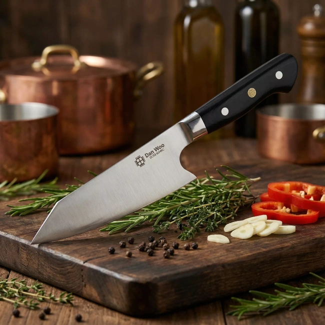 Nóż Bunka Dan Woo ze stali DC53, ostrze 15,5 cm, rękojeść G10