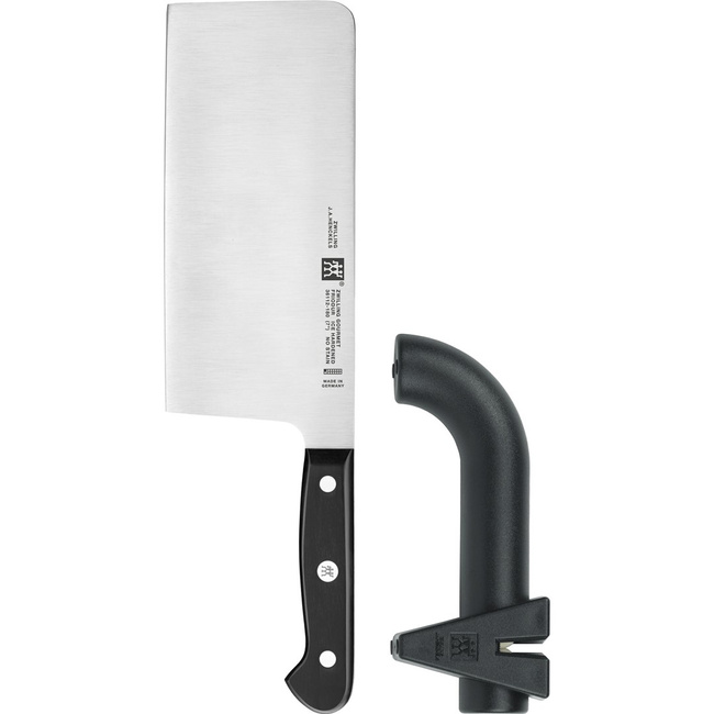 Zwilling Gourmet zestaw: Chiński tasak 18 cm + ostrzałka