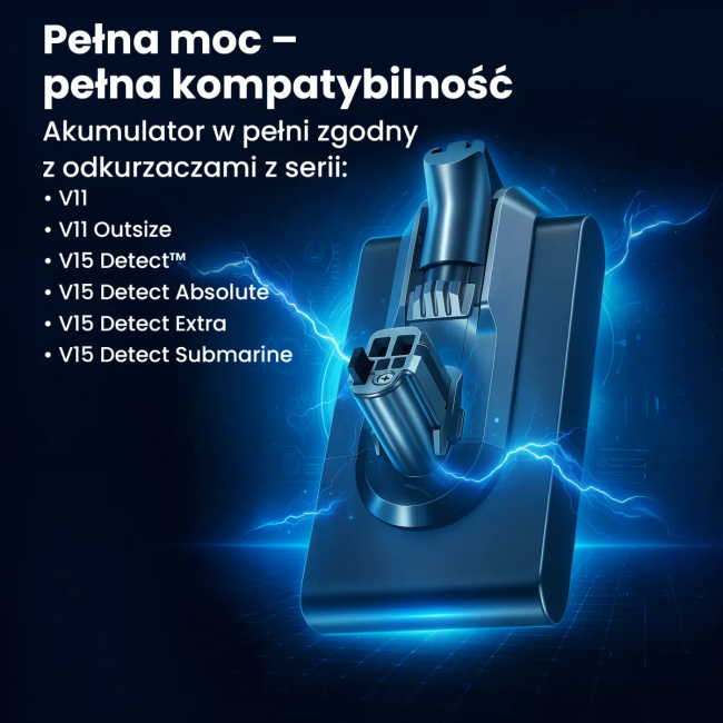 Extralink | Bateria, akumulator do odkurzacza, zamiennik dla Dyson V11 V15 Sv46 Sv47 | (Click type) 25.2v 3000mah