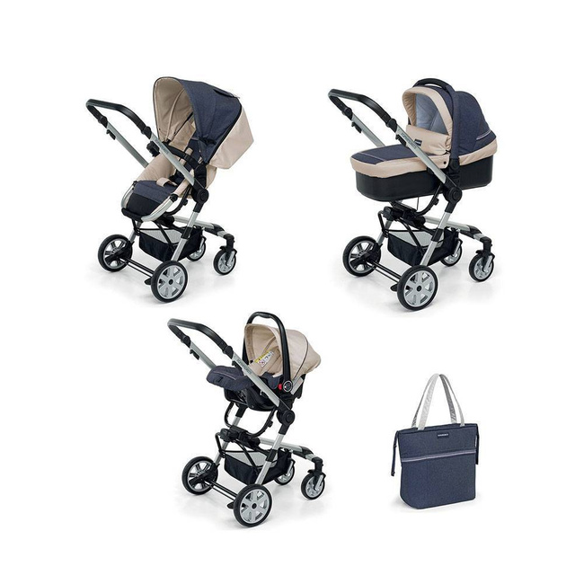 Wózek 3w1 Foppapedretti Supertres Denim Perla