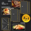 Extralink Smart Life Grill Sandwich & Waffle Maker SJ-37A | Grill Toster & Gofrownica | 1000W, Toster z 3 wymiennymi płytami