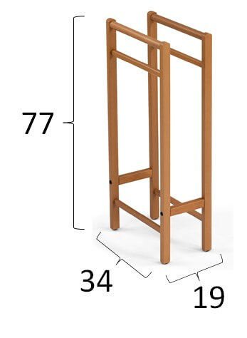 Arredamenti Salvi' Stojak na ręczniki - 77 x 34 cm, Brązowy