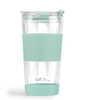 Kubek termiczny szklany ze słomką 600 ml miętowy Fuori 30428 - Vialli Design