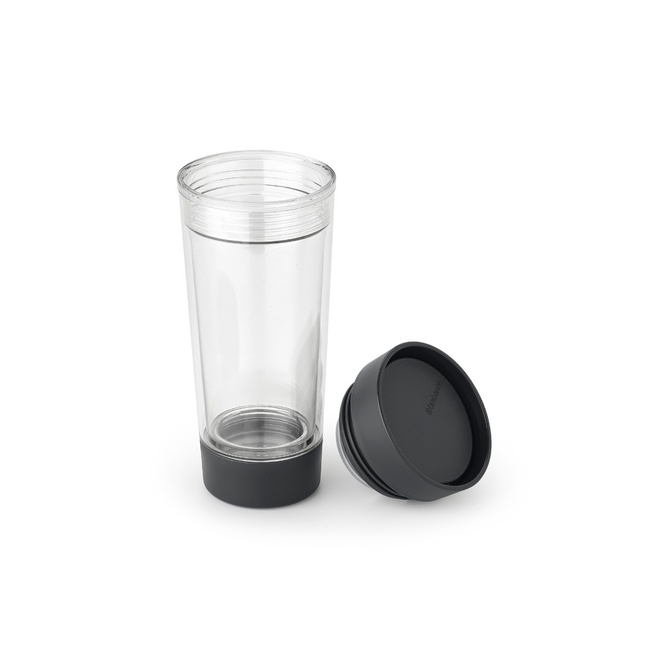 Kubek na herbatę Brabantia Make & Take 360 ml ze schowkiem, Dark Grey