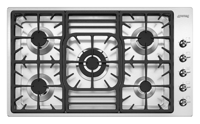 Smeg - Płyta kuchenna Classica PGF95-4 Stal nierdzewna (Chromowane pokrętła)