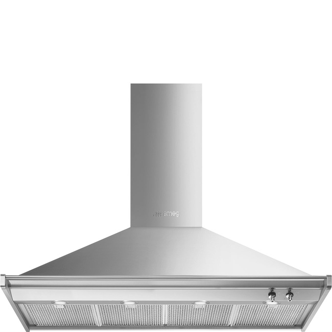 Smeg - Okap kuchenny CLASSICA KD120HXE Stal nierdzewna (chromowane pokrętła)