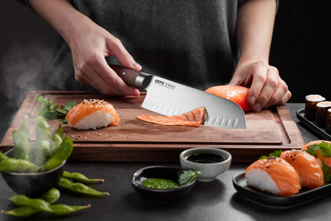 Gefu Enno Nóż Santoku z rowkami 18 cm