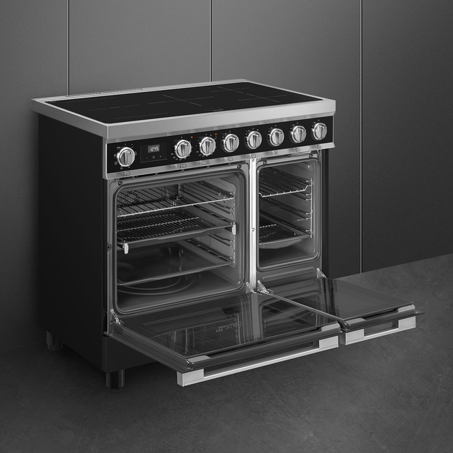Smeg - Kuchnia wolnostojąca PORTOFINO - czarny