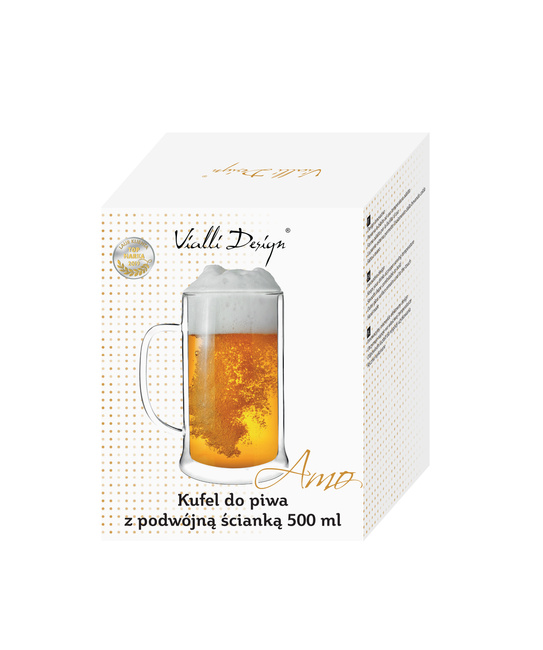 Kufel do piwa z podwójną ścianką 500ml Amo 1228 - Vialli Design