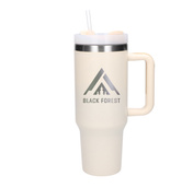 EXTRALINK Black Forest kubek termiczny 1200ml z uchwytem i słomką beżowy