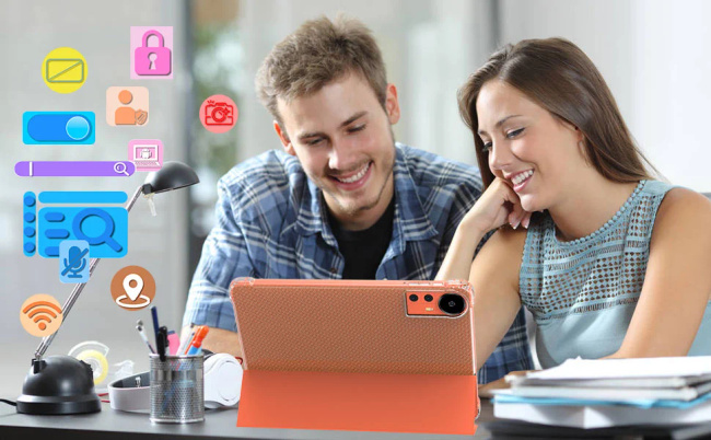 Extralink Tablet CP31 4GB RAM+128GB Orange | Tablet | Android 15, 2Mpx+8Mpx, 6000mAh, 1280x800px, klawiatura, mysz, rysik