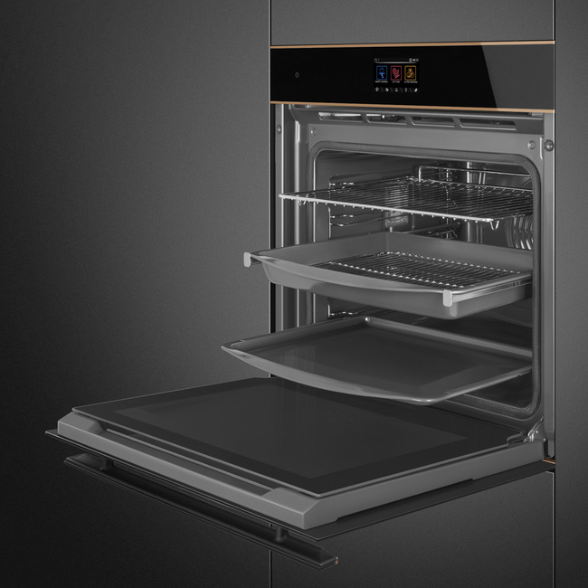 Smeg - Piekarnik, 60 cm, Dsn dsn Sop6604Tpnr Czarne Szkło + Miedź