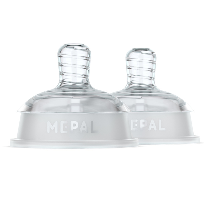 Smoczki do karmienia niemowląt z powolnym przepływem Mio 2 sztuki Mepal