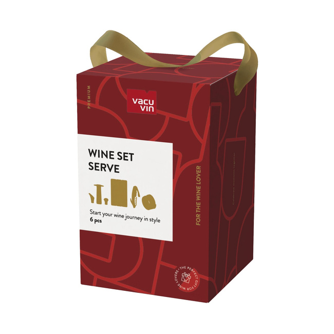 Zestaw do wina Vacu Vin Serve, 6 elementów, czarny