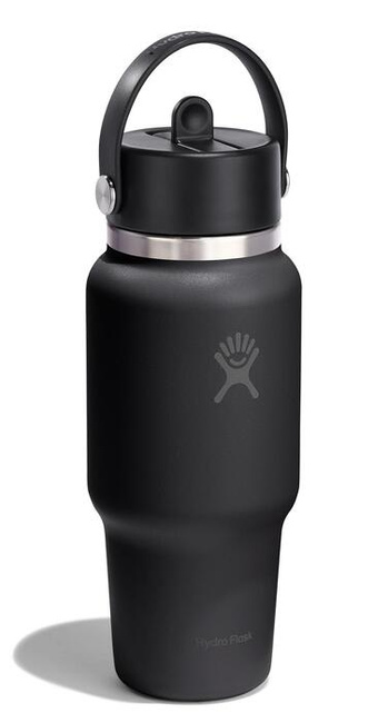 Butelka termiczna Hydro Flask Wide Mouth Travel Bottle 24 oz (710 ml) ze słomką, czarna