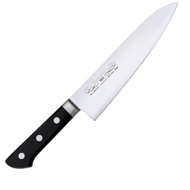 Nóż szefa kuchni Masahiro MV 18 cm, gyuto ze stali MBS-26, szlif 80/20
