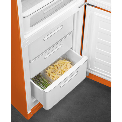 Smeg - Chłodziarko-zamrażarka FAB32ROR6 50'S RETRO STYLE - pomarańczowy