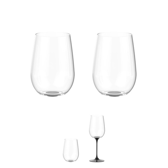 Czary do kieliszków Trebonn SplitGlass CinqueTerre, czarne, 2 szt., 400 ml