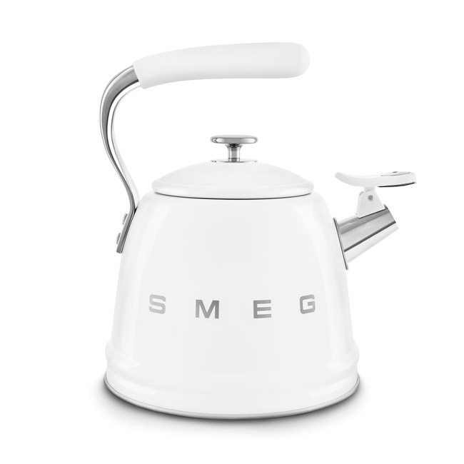 Smeg - Czajnik z gwizdkiem, biały 50's style WKF01WH