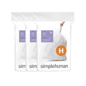 Worki na śmieci Simplehuman Custom Fit kod H, 30 do 35 l, 60 szt., białe
