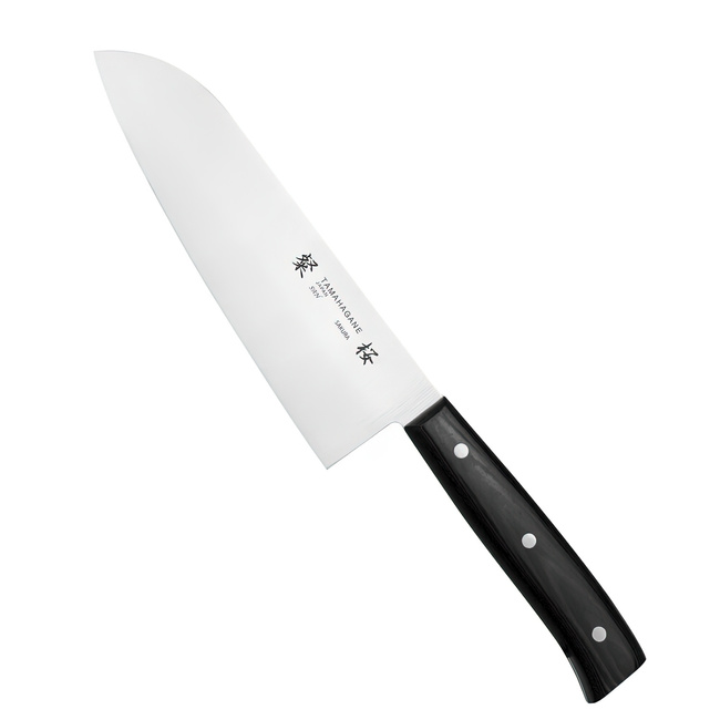 Tamahagane San Brown Vg-5 Santoku Knife 17.5cm - Premium Japanese Chef's Knife
