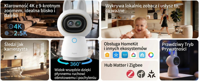 Aqara Camera Hub G350 Select | Kamera IP | 4K, Wi-Fi, Matter 1.5, Zigbee/Thread, Bluetooth